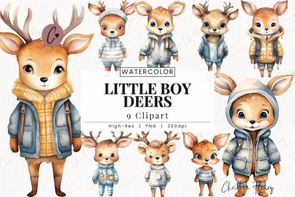 Download Little Boy Deers Clipart, Deer PNG - Premium Bundle
