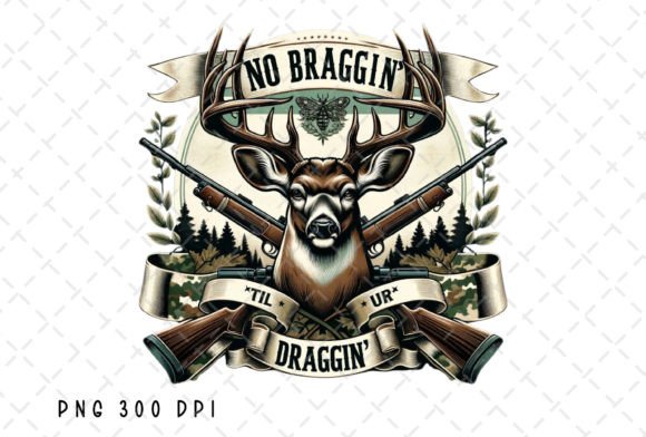 Download No Bragging Til You're Dragging Deer PNG - Premium Resources