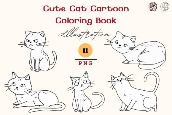 Download Cute Cat Cartoon Coloring21 PNG - Png Collection