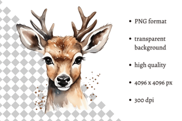 Download Watercolor Woodland Deer PNG Clipart - Premium Resources