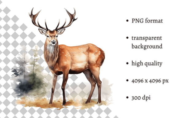 Download Watercolor Woodland Deer PNG Clipart - Premium Resources