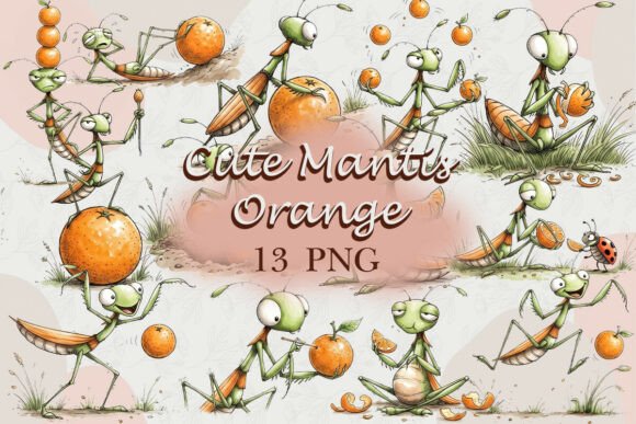 Download Cute Mantis with Orange PNG - Png Collection